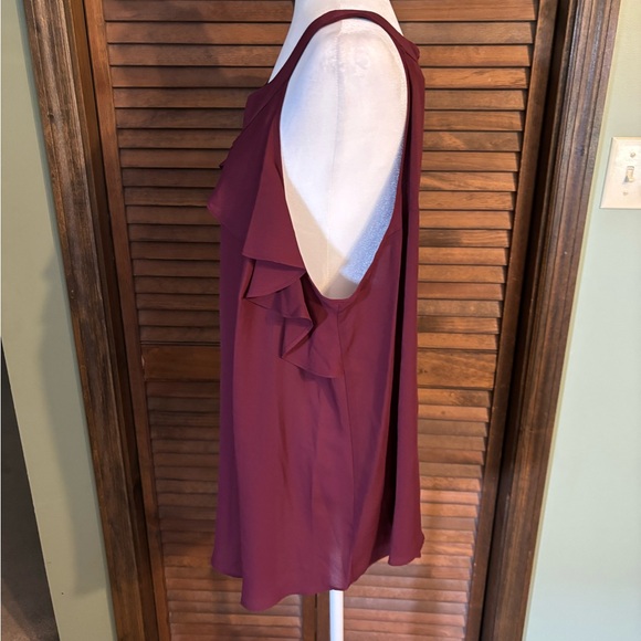 London Times Red Ruffled Tank Top - Picture 2 of 4